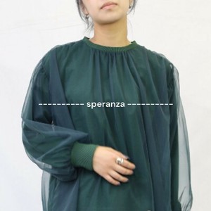 【WEB限定特別価格！】チュールレイヤード　プルオーバー　グリーン