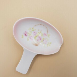 【日本製】スプーンレスト［花柄/カントリー雑貨/陶器/イマン/ローズバスケット/薔薇］