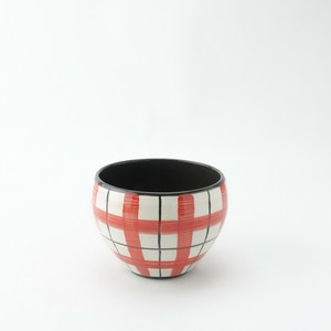 Hasami ware Japanese Teacup Red Small Check
