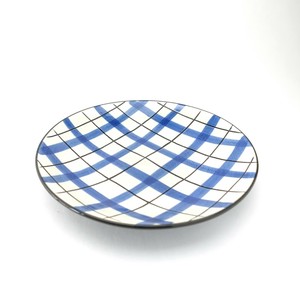 Hasami ware Main Plate Check 6-sun