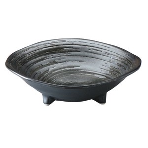 黒渦三ッ足向付 [美濃焼 食器 陶磁器]