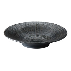 黒渦彫十草型平鉢 [美濃焼 食器 陶磁器]