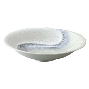 パープル吹ラスター勾玉平鉢（中） [美濃焼 食器 陶磁器]