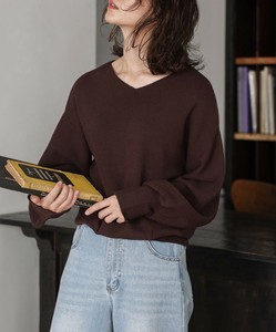 Sweater/Knitwear Anti-Static Tucked Hem Front/Rear 2-way Puff Sleeve