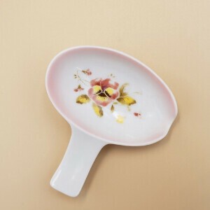 【日本製】スプーンレスト［花柄/カントリー雑貨/陶器/イマン/パンジー］