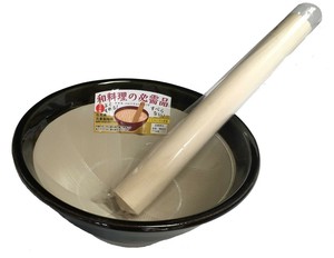 元重製陶所　国産 石見焼 すり鉢 4.5号 直径13.5cm　(すべり止め付)　6号すりこぎセット (織部)