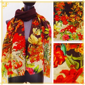 围巾 Design 披肩 2024年 花朵 花卉图案 秋冬新品