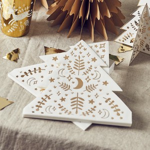 「クリスマス」フーティー バロー ツリー型ペーパーナプキン 16枚入り【パーティー/中国製】