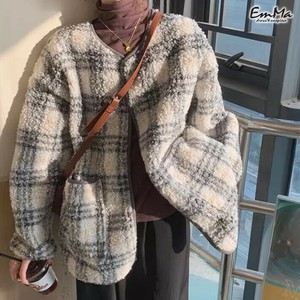 ノーカラーボアチェックジャケット 秋 冬 【2024AW】 EH4202