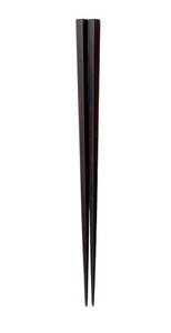 イシダ 箸 一双 五角縞黒檀 浄法寺漆仕上 ※ 24cm 38711