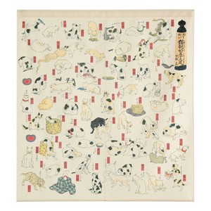 のれん 猫五十三疋 85×90cm 14-624