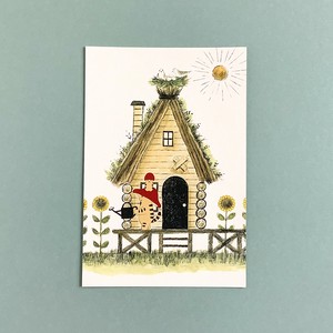 Postcard Summer Mushroom cat