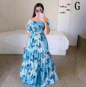 洋装/连衣裙 女士 短袖 洋装/连衣裙 花卉图案