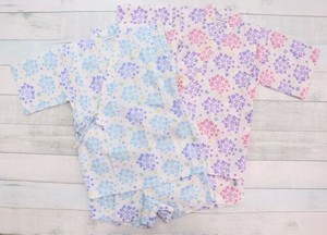 Kids' Yukata/Jinbei Jinbei Hydrangea 100% Cotton 100cm