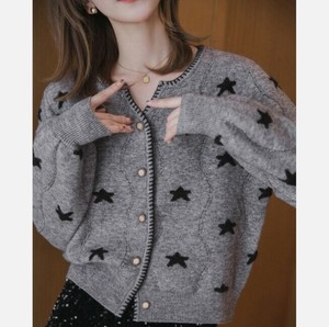 罩衫 女士 毛衣 长袖 开衫 花卉图案