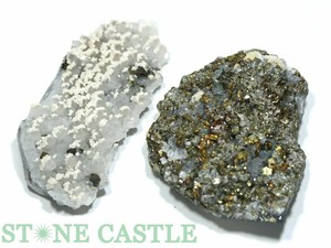 ☆一点物☆【原石】パイライト水晶共生クラスター (2個セット) No.42 【天然石 パワーストーン】