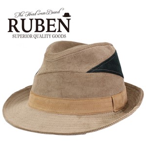 ルーベン(RUBEN) コーデュロイパッチワーク中折れハット 秋冬