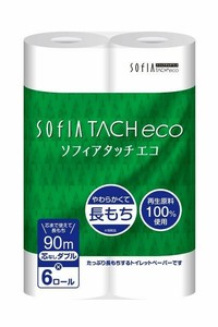 ソフィアタッチエコ古紙芯なしトイレットダブル90m