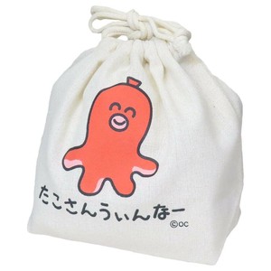【巾着袋】おえかきさん きんちゃくポーチ たこさんうぃんなーさん
