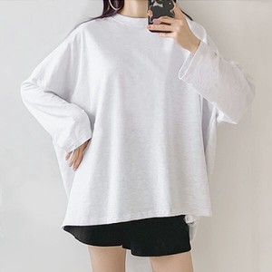 T-shirt Plain Color Long Sleeves T-Shirt Tops