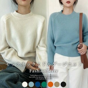 Sweater/Knitwear Ladies fashion Mock Neck