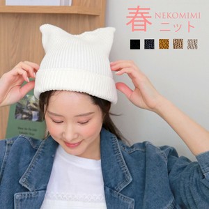 特価 新作 2025SS ちょんと立つ耳が可愛いネコミミニット KOREA LADY STYLE コットン100 SK