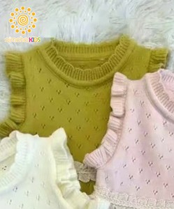 《 aimoha KIDS 》ニットワンピース キッズ ワンピース 女の子 子供 透かし 編み
