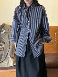 変わったデザイン ストライプ シャツ ブラウス「2024新作」