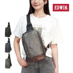 エドウイン EDWIN ボディショルダーバッグ ボディバッグ コンビ合皮 タテ型 肩掛け 斜め掛け 鞄