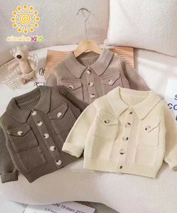 《 aimoha KIDS 》カーディガン キッズ 男の子 女の子 秋冬 編み 襟 ニット 子供 ボタン