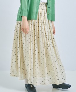 Skirt Rayon Gathered Skirt Printed Cotton Flocking Finish