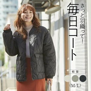 ノーカラーひょうたんキルティングコート