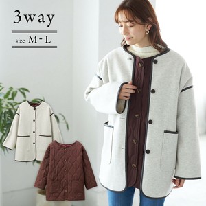 【3WAY】ノーカラー＆キルトコート