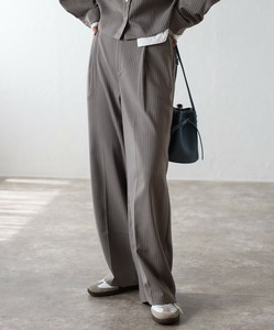 Full-Length Pant Stripe Pleated Wide Pants