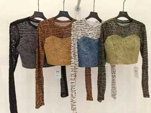 デニムビスチェロゴ入りTシャツ
