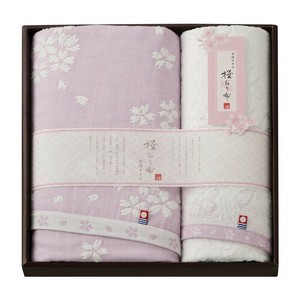 今治タオル 桜おり布 タオルセット パープル IS8640