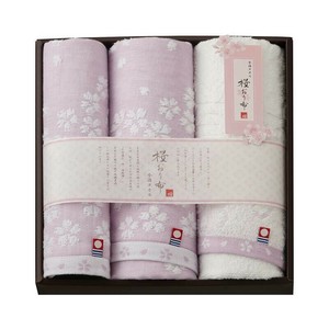 今治タオル 桜おり布 タオルセット パープル IS8630