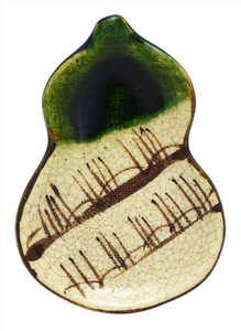 うつわ魯庵　織部瓢型銘々皿  006-0010
