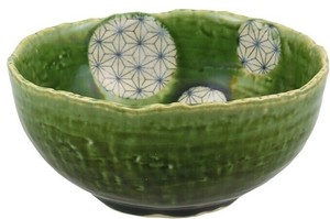 うつわ魯庵　織部麻ノ葉丸取鉢  027-0005