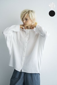 〈綿ガーゼドット〉コクーンシャツ　☆2025春物新作☆