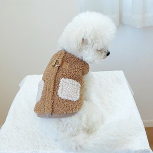 犬服 犬の服 ペット服 ドッグウェア ボアジャケット 背中開閉 リード用金具付 カジュアルウェア