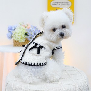 犬服 犬の服 ペット服 ドッグウェア ベスト お嬢様 ご令嬢風  リボン フラワーキラキラボタン 可愛い