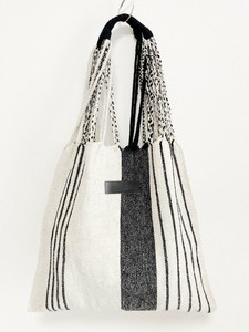 【新作】メキシコ製・手織りのハンモックバッグ(L) STRIPE / NAT BLK-A