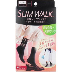 スリムウォーク 美脚メイクソックス クルー丈 ブラック S-Mサイズ