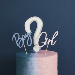 【特価品】フーティー バロー ケーキトッパー Gender Reveal 3枚入り【パーティー/中国製】