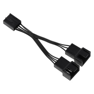アイネックス PWMファン用二股電源リボンケーブル 5cm ブラック CA-097A