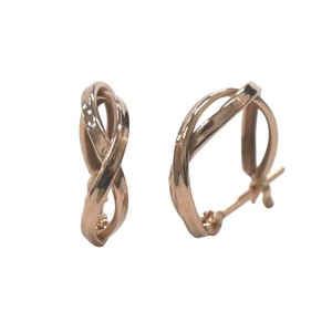 Pierced Earrings Gold Post Gold Pink