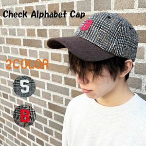 【特価】チェック ワッペンキャップ アルファベット 秋冬 帽子 メンズ レディース