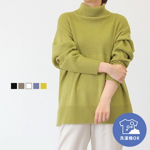 Sweater/Knitwear Knit Pullover Turtle Neck Switching