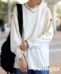 [antiqua] T-shirt Hand Stitch Ladies fashion Long T-shirt